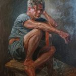 Rembert Quimada "Self-Talk" Oil on Canvas, 48 x 36 inches, 2020