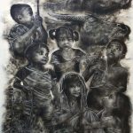"Himakas" - Lampara Soot Smoke on Canvas, 48 x 72 inches, 2021