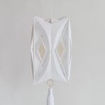 "Mirror" - Kent Paper #200, Yarn, Gold Tulle Lace, Metal Fixtures, Tassel, 44.5 x 16 x 16 cm (H x L x W), Yarn length: 150 cm, 2021