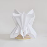 "Skirt" - Kent Paper #150, Wood board, Gold acrylic paint, Polypropylene, LED Light