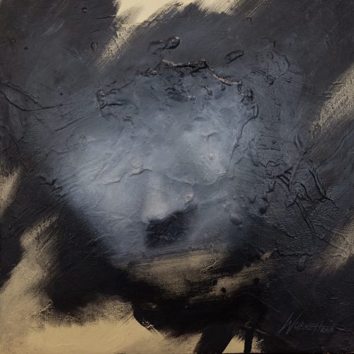 Davin John Wubneh, Speechless, Oil on Canvas, 12 x 12 inches, 2018