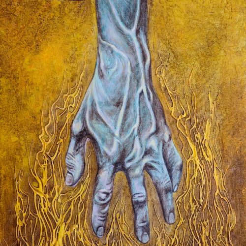Judeo Herrera, Reach, Acrylic on Canvas, 20 x 14 inches, 2016