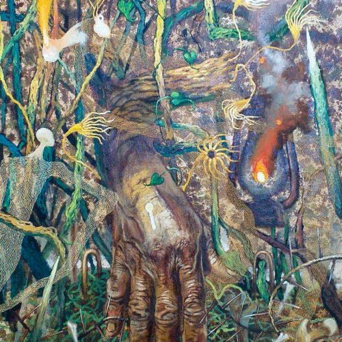 Noel Elicana, A Righteous Hand, Oil on Canvas, 4 x 3 ft, 2020