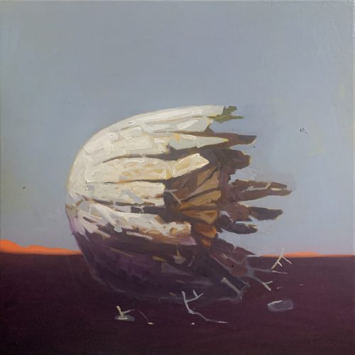 David Viray - Remains, Oil on canvas, 20 x 20 inches, 2023