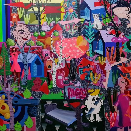 PJ Cabanalan, Wandering at 2:31 am, Acrylic on canvas, 48 x 60 inches, 2022